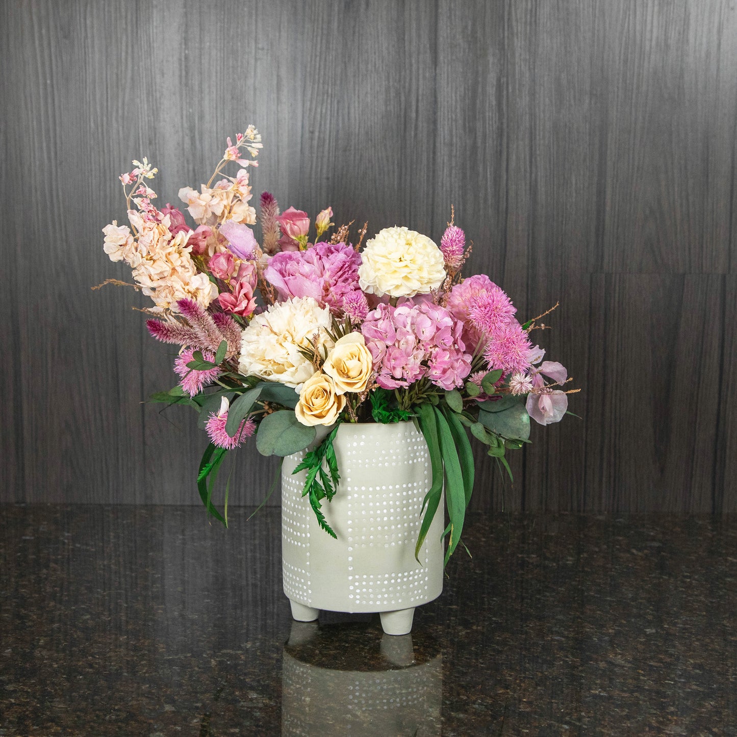 Tea and Cookies Dried Floral Arrangement