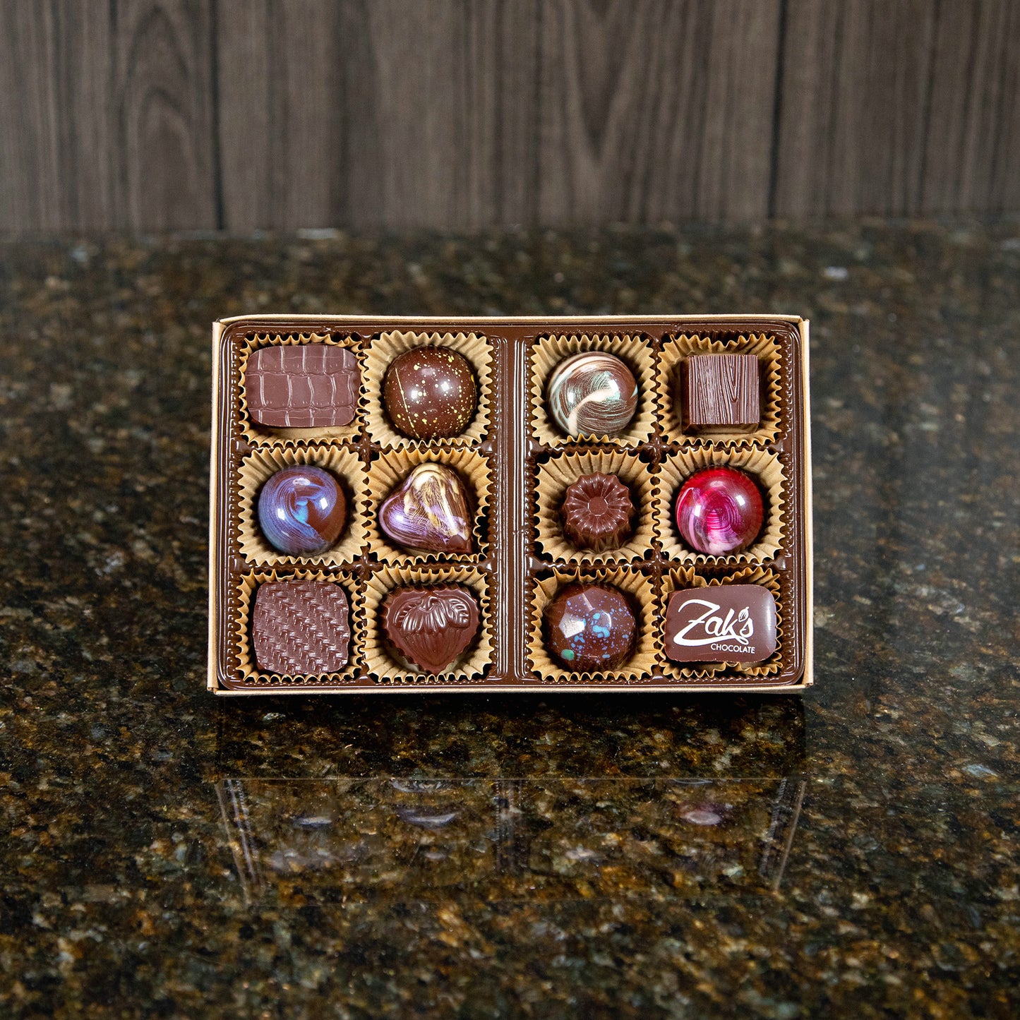 Zak's Dark Chocolate 12 Piece Truffle Box