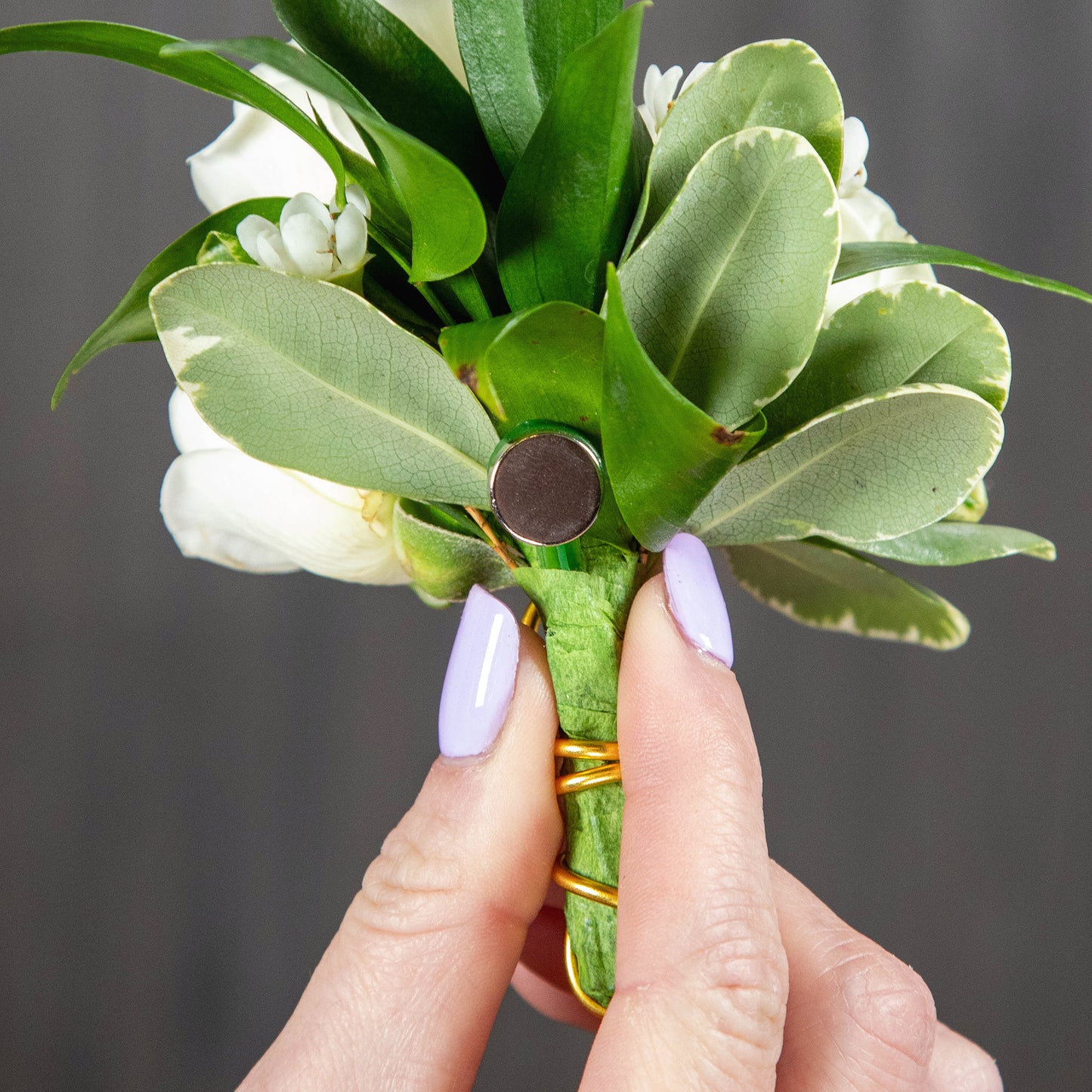 White Spray Rose Boutonniere