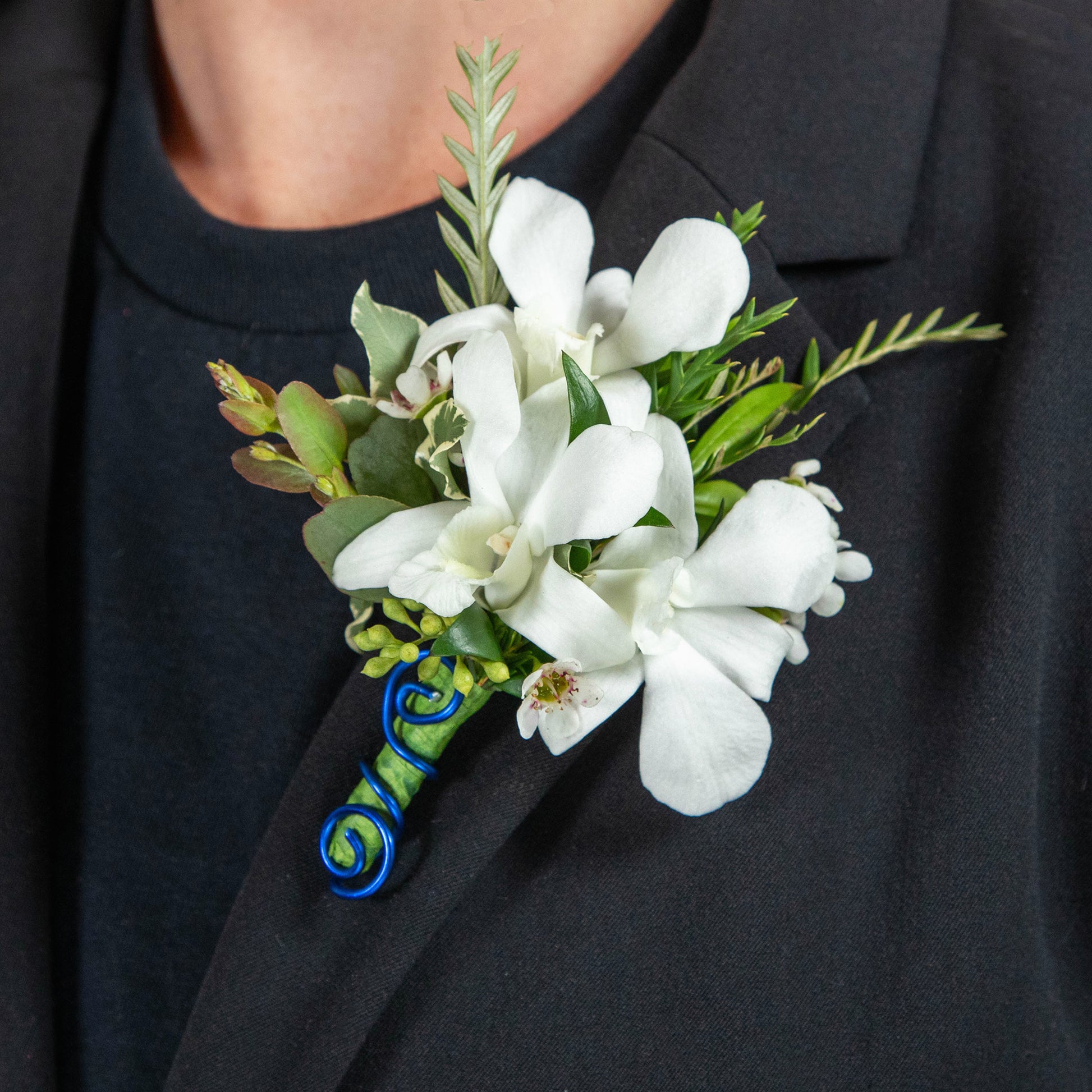 anthurium boutonniere Dendrobium Orchid Boutonniere
