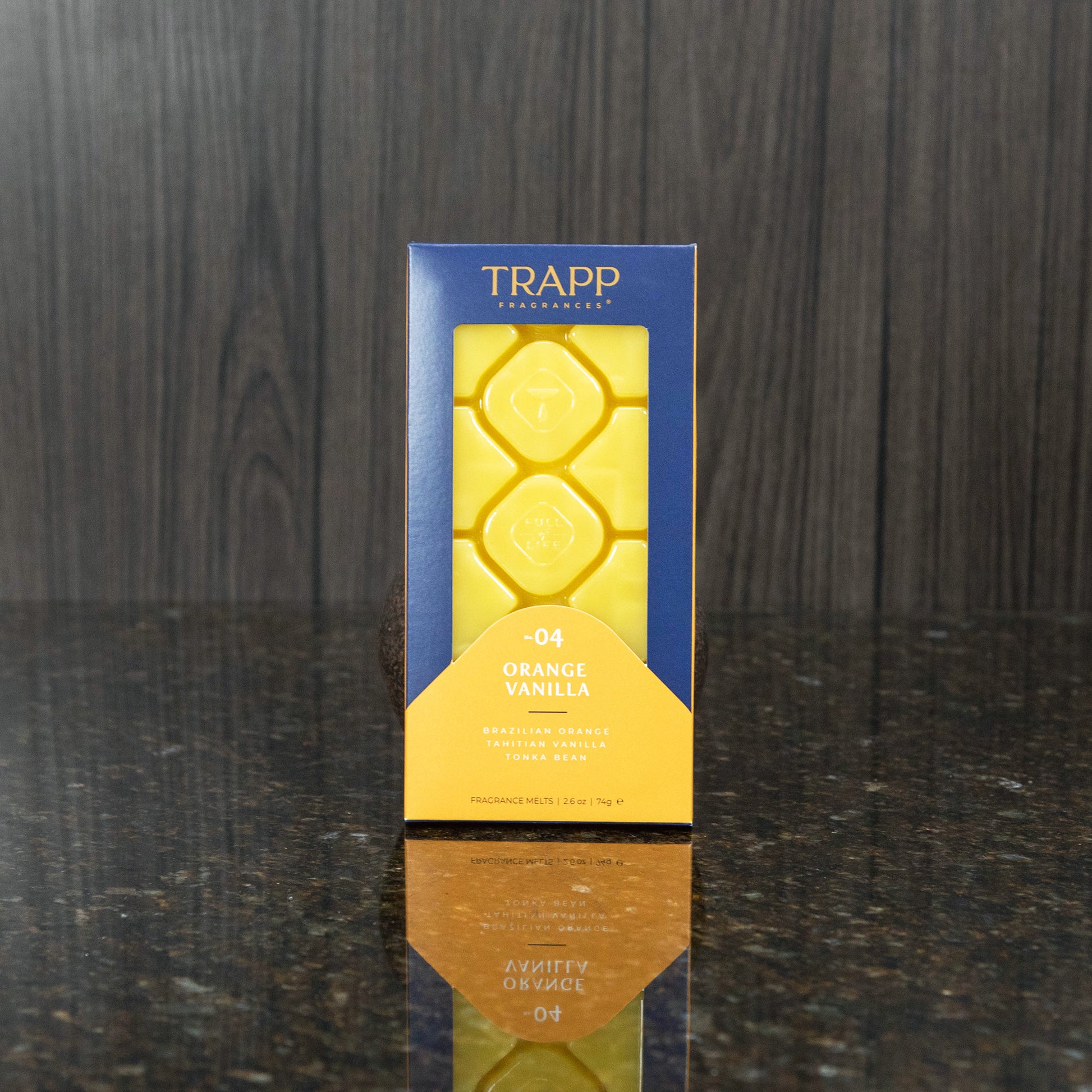 a pack of orange vanilla scented wax melts