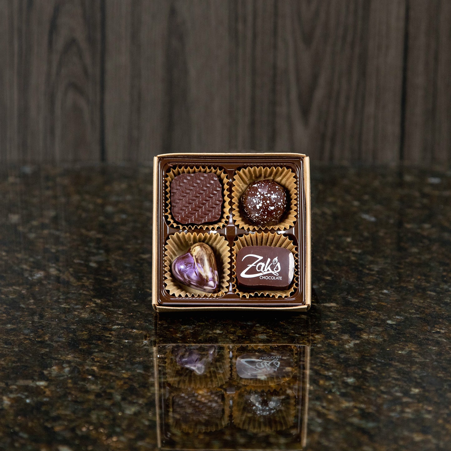 Zak's Dark Chocolate 4 Piece Truffle Box